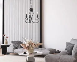 Belis Vintage Kronleuchter Metall Schwarz E14 B:36 cm Kerzen< Hängelampen|Bürolampen