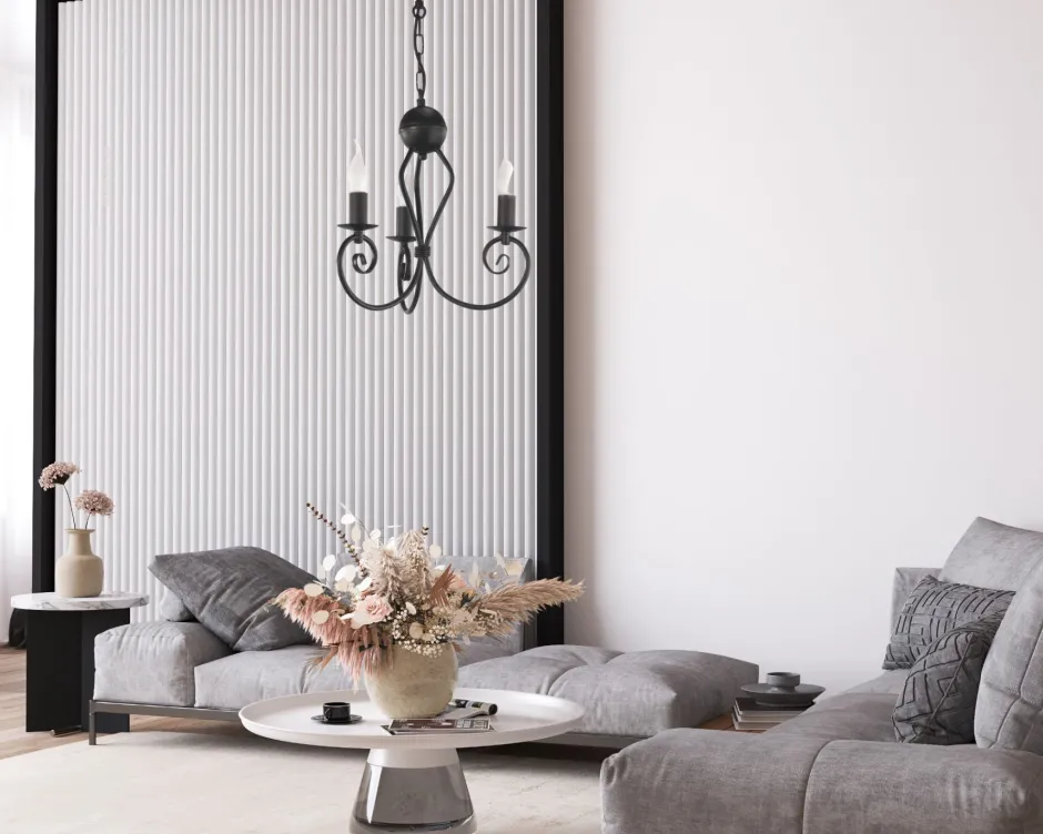 Belis Vintage Kronleuchter Metall Schwarz E14 B:36 cm Kerzen< Hängelampen|Bürolampen