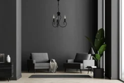 Belis Vintage Kronleuchter Metall Schwarz E14 B:36 cm Kerzen< Hängelampen|Bürolampen