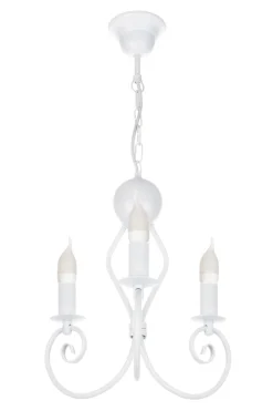 Belis Vintage Kronleuchter Metall Weiß E14 B:36 cm Kerzen< Hängelampen|Wohnzimmerlampen