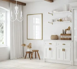 Belis Vintage Kronleuchter Metall Weiß E14 B:36 cm Kerzen< Hängelampen|Wohnzimmerlampen