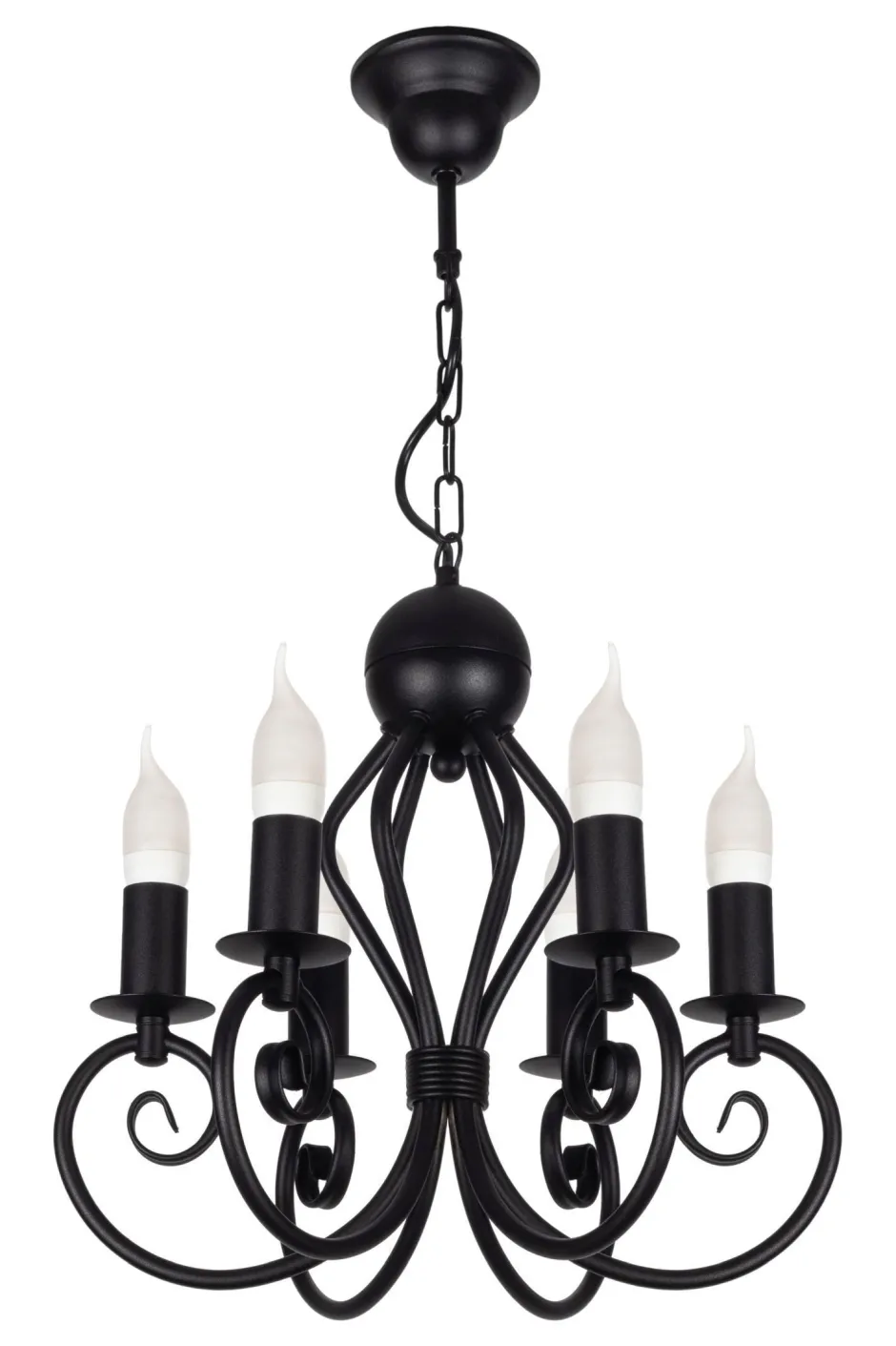 Hängelampen|Bürolampen*Belis Vintage Kronleuchter Schwarz E14 6-flammig Klassisch