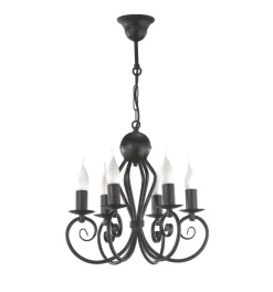 Hängelampen|Bürolampen*Belis Vintage Kronleuchter Schwarz E14 6-flammig Klassisch