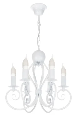 Hängelampen|Bürolampen*Belis Vintage Kronleuchter Weiß E14 6-flammig Klassisch