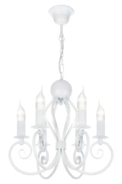 Hängelampen|Bürolampen*Belis Vintage Kronleuchter Weiß E14 6-flammig Klassisch