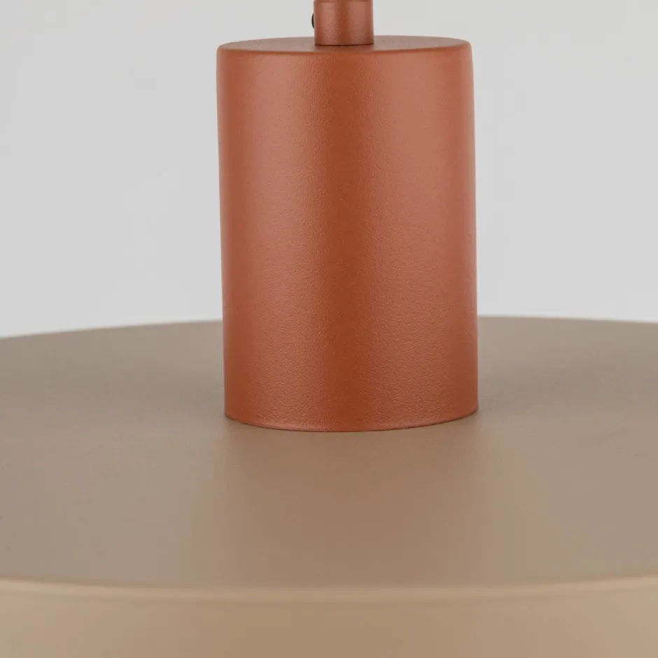 Hängelampen|Bürolampen*TK Lighting Vintage Pendelleuchte E27 Ø30 cm in Ziegelrot Sandgrau