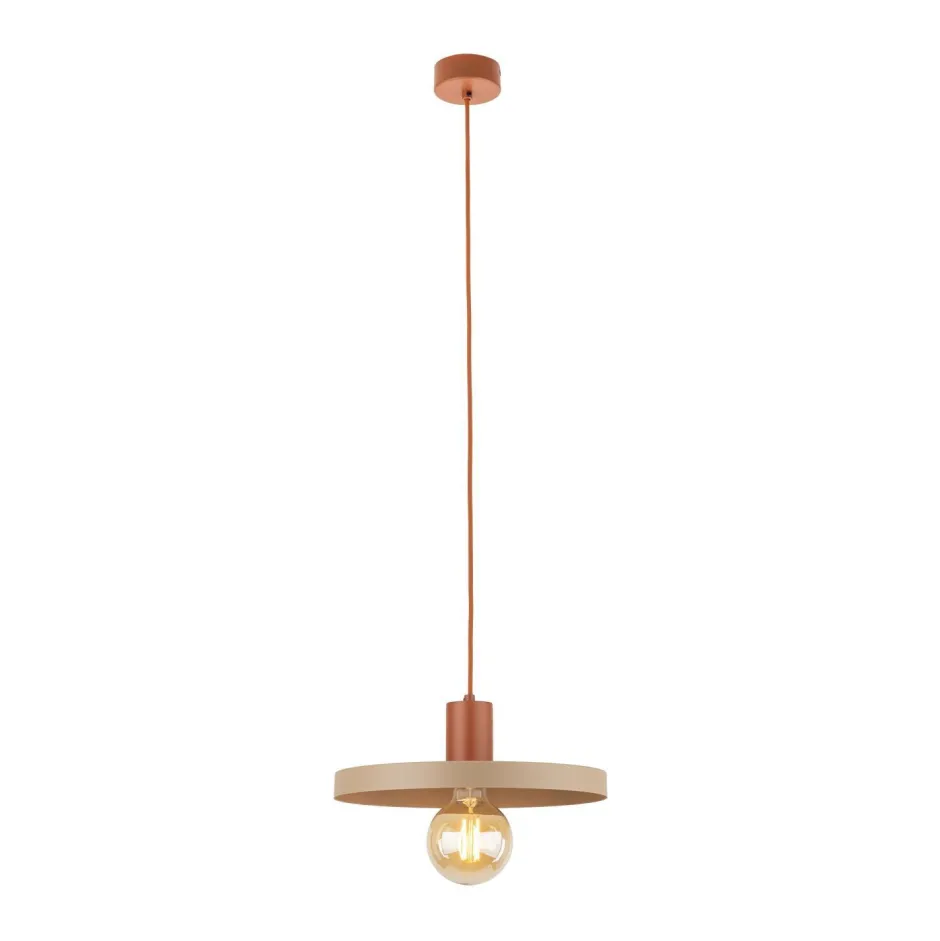 Hängelampen|Bürolampen*TK Lighting Vintage Pendelleuchte E27 Ø30 cm in Ziegelrot Sandgrau