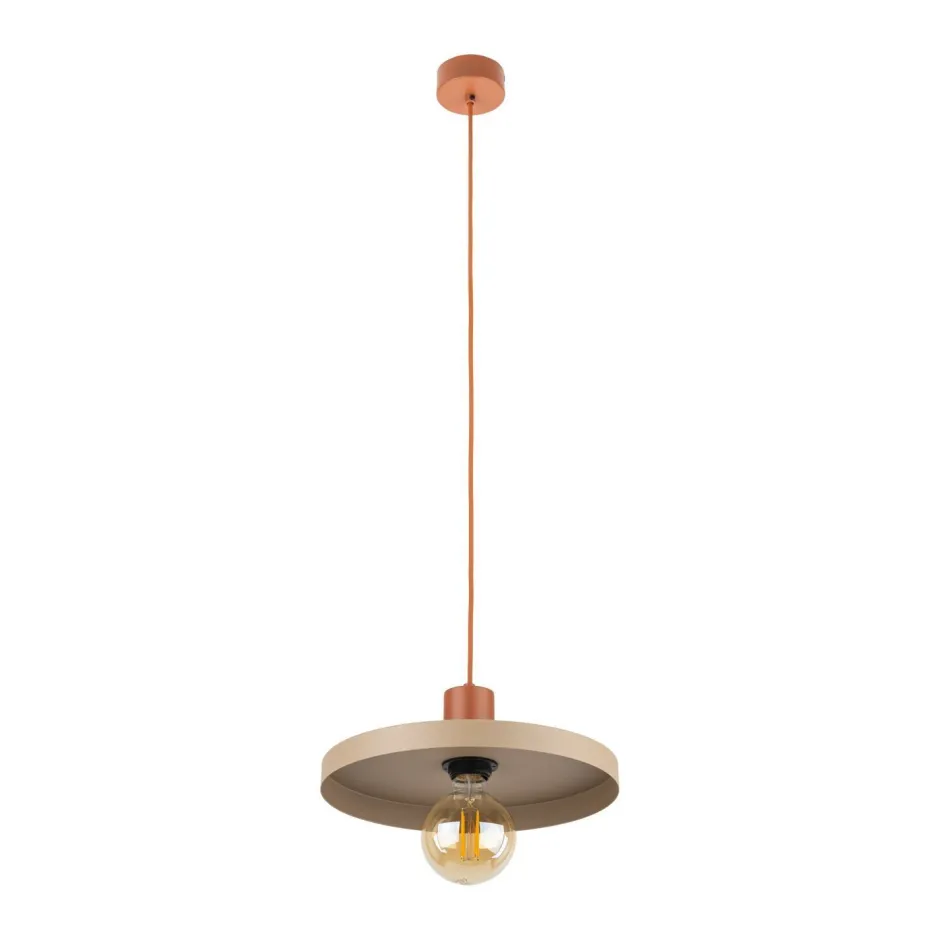 Hängelampen|Bürolampen*TK Lighting Vintage Pendelleuchte E27 Ø30 cm in Ziegelrot Sandgrau
