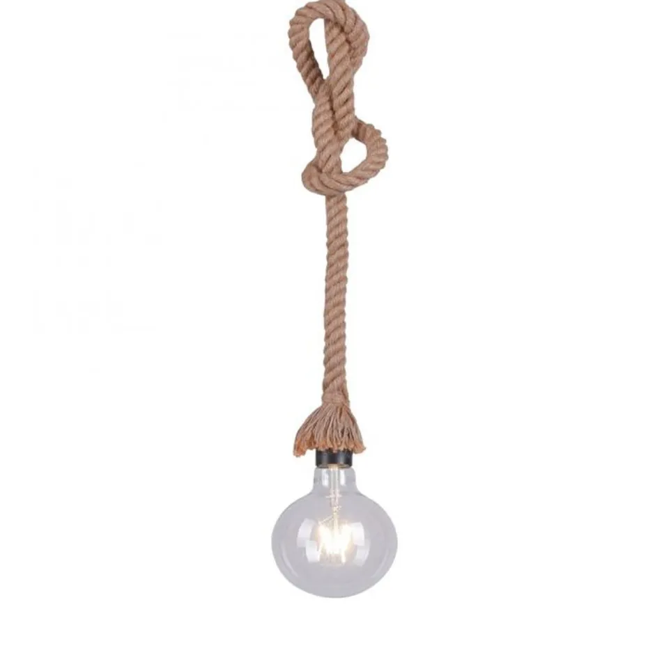 Just Light Vintage Pendelleuchte E27 bis 15 W Ø10 cm rund Tau Seil< Hängelampen|Bürolampen