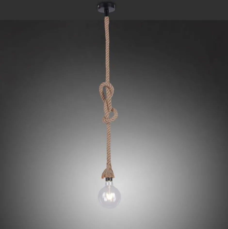 Just Light Vintage Pendelleuchte E27 bis 15 W Ø10 cm rund Tau Seil< Hängelampen|Bürolampen