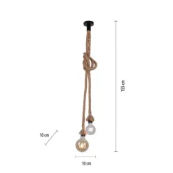 Hängelampen|Bürolampen*Just Light Vintage Pendelleuchte E27 2-flammig Ø10 cm Tau Seil