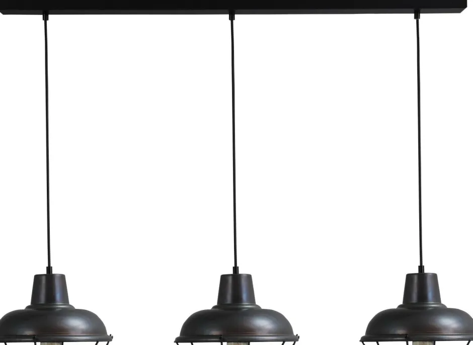 Industrie Lampen|Vintage Lampen*Masterlight Vintage Pendelleuchte Küchenlampe in Schwarz Roter Metall Optik