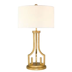 Tischlampen|Schlafzimmer Lampen*Elstead Vintage Tischlampe AIROSO Weiß H:80cm Design Lampe