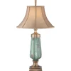 Tischlampen|Schlafzimmer Lampen*Elstead Vintage Tischlampe Keramik Grün Beige H:86cm