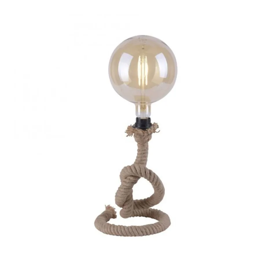 Just Light Vintage Tischleuchte E27 bis 15 W 33 cm Tau Seil< Wohnzimmerlampen|Schlafzimmer Lampen