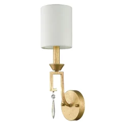 Wandleuchten|Lampen Aus Aller Welt*Elstead Vintage Wandlampe AIROSO Gold Weiß H:45cm Lampe