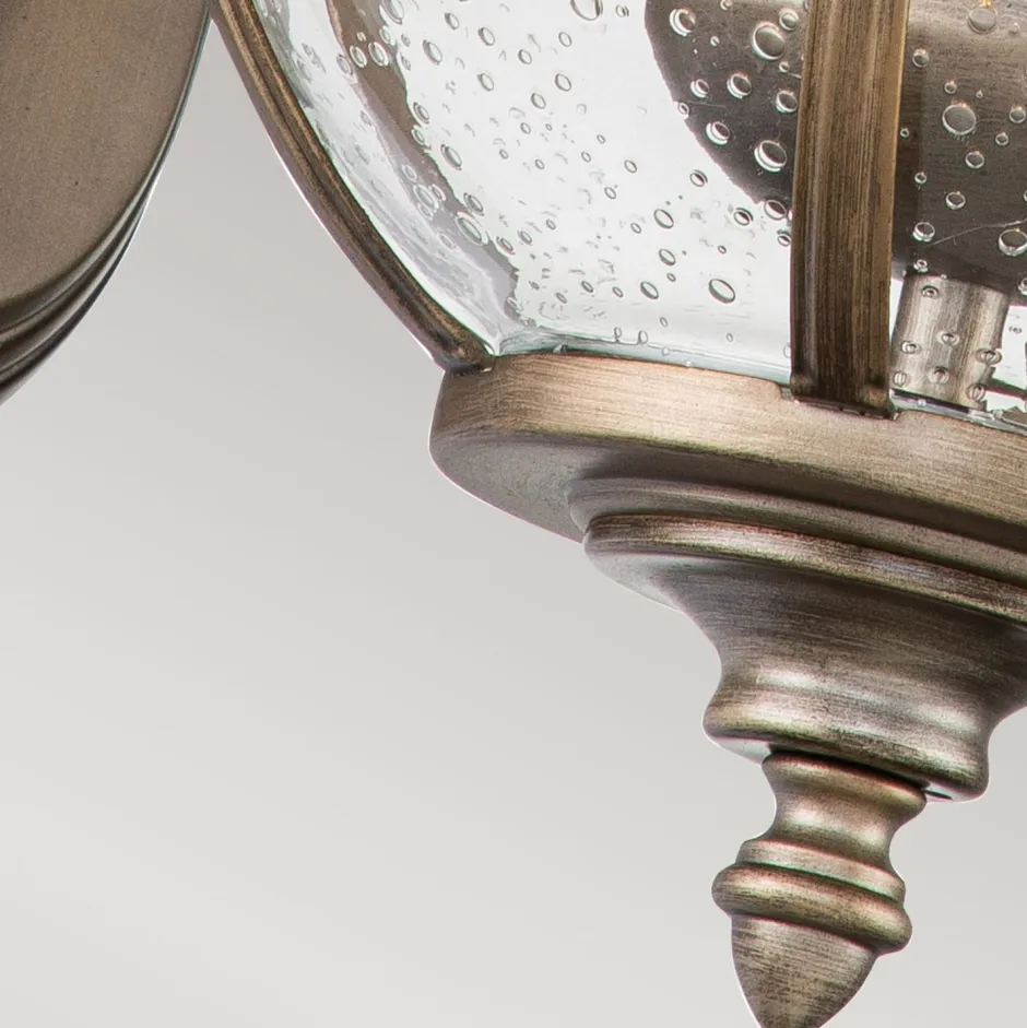 Metall Lampen|Vintage Lampen*Elstead Vintage Wandlampe außen Aluminium Glas H: 48,9 cm IP44 E14