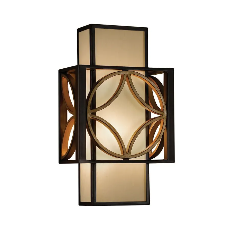 Wandleuchten|Flurlampen*Elstead Vintage Wandlampe Eisen Stoff eckig stilvoll E14 Flur