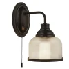 Searchlight Vintage Wandlampe mit Schalter H: 24,5 cm E27 Schwarz< Glaslampen|Vintage Lampen