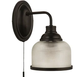 Searchlight Vintage Wandlampe mit Schalter H: 24,5 cm E27 Schwarz< Glaslampen|Vintage Lampen