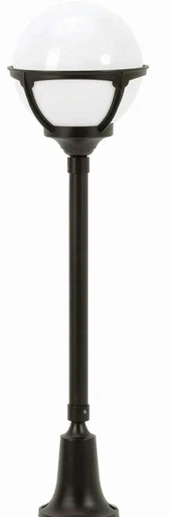 Außenleuchten Antik|Gartenlaternen*Lido Vintage Wegeleuchte Schwarz Weiß 77cm IP44 Kugel Schirm