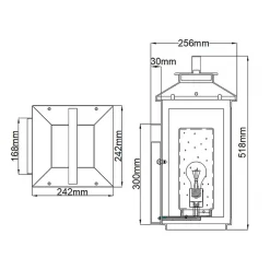 Elstead Wand Außenlampe Vintage E27 IP44 H: 51,8 cm Schwarz< Außenwandleuchten|Gartenlaternen