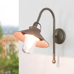Giovanni Battista Wand Außenleuchte aus Messing in Antik Bronze< Außenwandleuchten|Lampen Aus Aller Welt