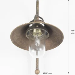 Giovanni Battista Wand Außenleuchte aus Messing in Antik Bronze< Außenwandleuchten|Lampen Aus Aller Welt