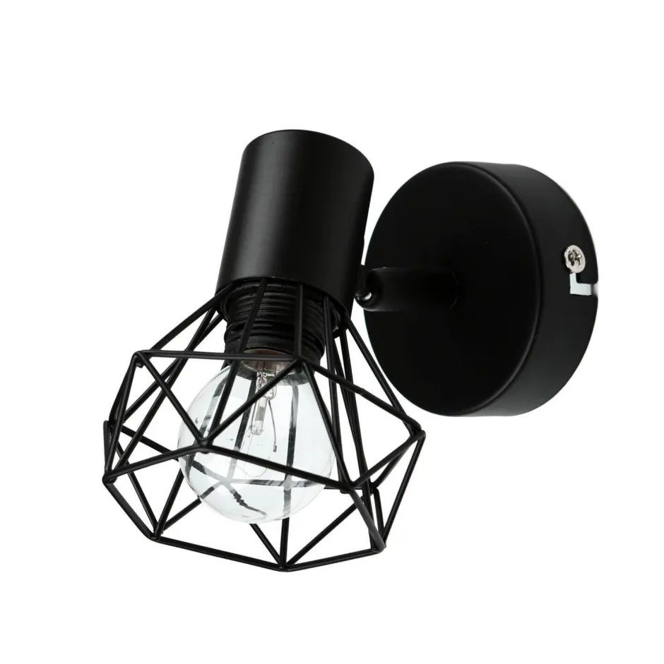 Moderne Lampen|Küchenlampen*Easylight Wand Spot Metall Retro verstellbar in Schwarz E14