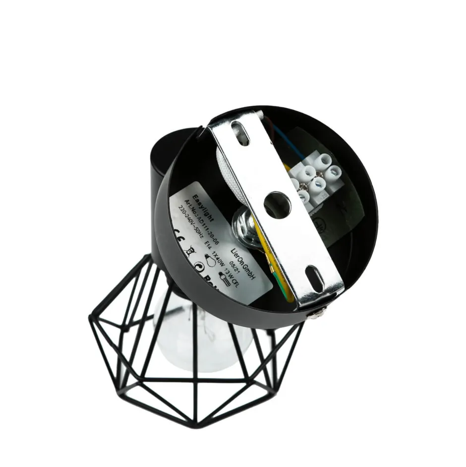 Moderne Lampen|Küchenlampen*Easylight Wand Spot Metall Retro verstellbar in Schwarz E14