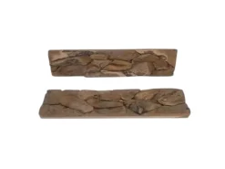 UGG Chemnitz Wanddeko Teak Holz L: 60 cm Unikat Handarbeit< Metall Lampen