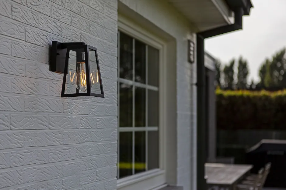 Metall Lampen|Moderne Außenleuchten*Eco-Light Wandlampe Aluminium Glas E27 IP44 H:21,6 cm Laterne