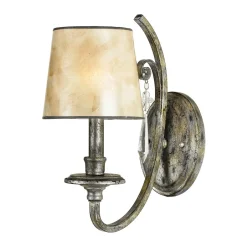 Wandleuchten|Designerlampen*Elstead Wandlampe ANABELL 6 Blattsilber Micaglas Lampe