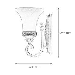 Glaslampen|Designerlampen*Elstead Wandlampe ANABELL 1 in Braun B:16cm Landhaus Lampe