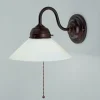 Wohnzimmerlampen|Küchenlampen*Berliner Messingleuchten Wandlampe Antik Messing Glas Zugschalter E27 Jugendstil