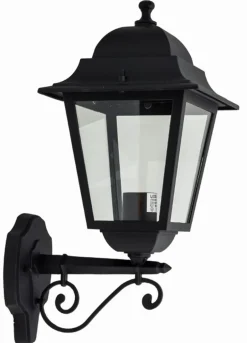 Außenwandleuchten|Rustikale Lampen*Lido Wandlampe Außen Aluminium IP44 Schwarz Rustikal