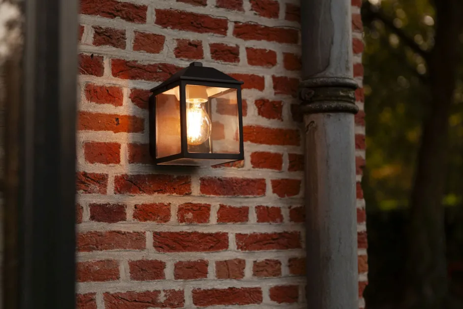 Eco-Light Wandlampe außen Aluminium E27 IP54 H:17,5 cm Schwarz< Metall Lampen|Gartenlaternen