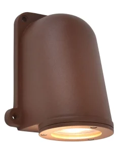 Metall Lampen|Vintage Lampen*Eco-Light Wandlampe Außen Aluminium GU10 IP54 H:14,6 cm Rostbraun