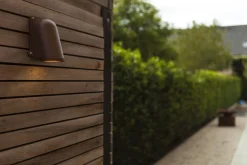 Metall Lampen|Vintage Lampen*Eco-Light Wandlampe Außen Aluminium GU10 IP54 H:14,6 cm Rostbraun