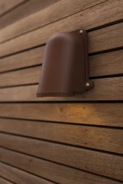 Metall Lampen|Vintage Lampen*Eco-Light Wandlampe Außen Aluminium GU10 IP54 H:14,6 cm Rostbraun
