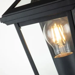 Elstead Wandlampe außen Aluminium Glas H: 30 cm IP44 Schwarz< Metall Lampen|Vintage Lampen