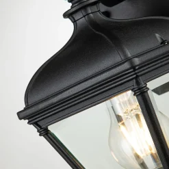 Außenwandleuchten|Gartenlaternen*Elstead Wandlampe außen Aluminium Glas 27,4 cm hoch IP44 E27