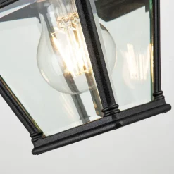 Außenwandleuchten|Gartenlaternen*Elstead Wandlampe außen Aluminium Glas 27,4 cm hoch IP44 E27