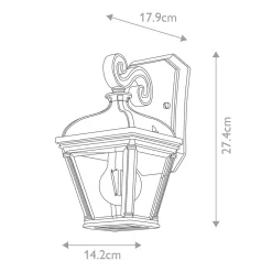 Außenwandleuchten|Gartenlaternen*Elstead Wandlampe außen Aluminium Glas 27,4 cm hoch IP44 E27