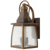 Außenwandleuchten|Rustikale Lampen*Elstead Wandlampe Außen Braun Echt-Messing Hof Haus MAINE