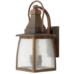 Außenwandleuchten|Rustikale Lampen*Elstead Wandlampe Außen Braun Echt-Messing Hof Haus MAINE