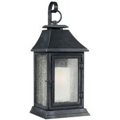 Elstead Wandlampe Außen 89cm hoch in Zink Vintage IP44< Außenwandleuchten|Gartenlaternen