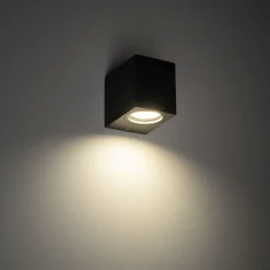 Metall Lampen|Feuchtraumleuchten*TK Lighting Wandlampe außen Downlight Grau Metall IP44 GU10 H:8 cm