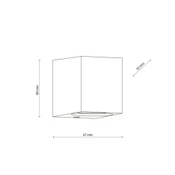 Metall Lampen|Feuchtraumleuchten*TK Lighting Wandlampe außen Downlight Grau Metall IP44 GU10 H:8 cm
