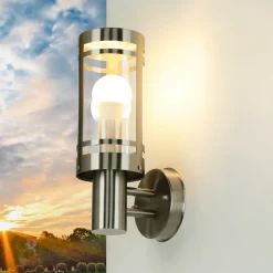 Metall Lampen|Gartenlaternen*Easylight Wandlampe Außen Edelstahl Modern IP44 Garten Hof